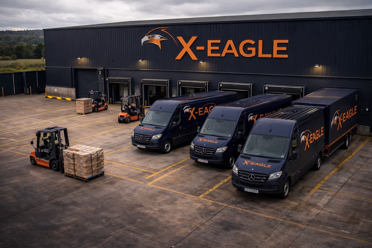 X-Eagle logistics warehouse aerial view